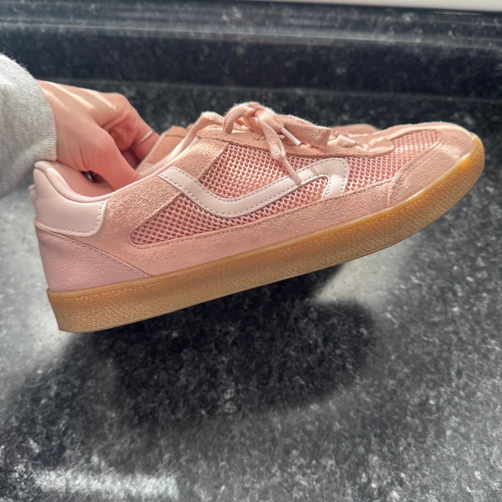 Steve Madden Pink Textile and Leather Trendy Lace Up‎ Sneaker